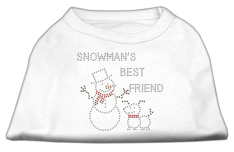 Snowman's Best Friend Rhinestone Shirt White M (12)