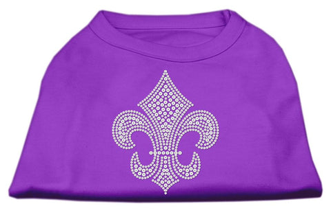 Silver Fleur de lis Rhinestone Shirts Purple S (10)