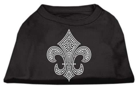 Silver Fleur de lis Rhinestone Shirts Black XXL (18)