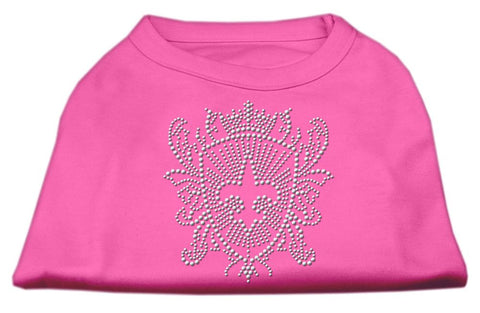 Rhinestone Fleur De Lis Shield Shirts Bright Pink M (12)