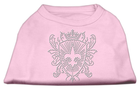 Rhinestone Fleur De Lis Shield Shirts Light Pink S (10)