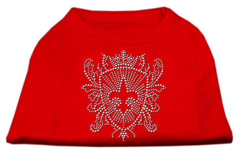 Rhinestone Fleur De Lis Shield Shirts Red S (10)