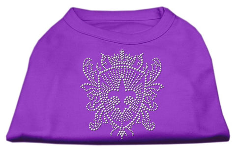 Rhinestone Fleur De Lis Shield Shirts Purple XL (16)