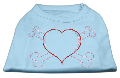 Heart and Crossbones Rhinestone Shirts Baby Blue M (12)