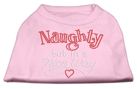 Naughty But Nice Rhinestone Shirts Light Pink XXXL(20)