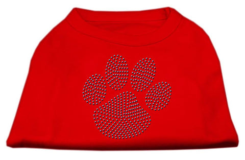 Blue Paw Rhinestud Shirt Red S (10)