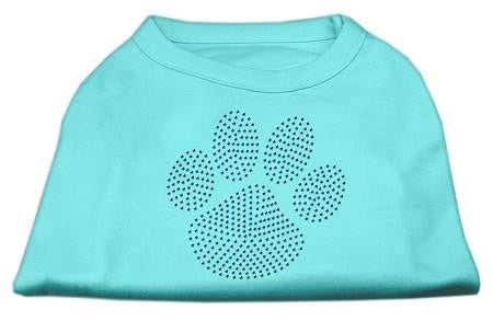 Blue Paw Rhinestud Shirt Aqua XS (8)