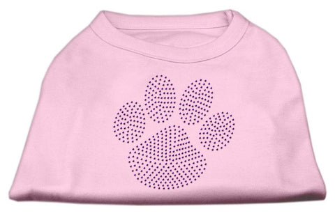 Purple Paw Rhinestud Shirts Light Pink XXL (18)