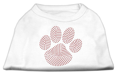 Red Paw Rhinestud Shirts White XXL (18)