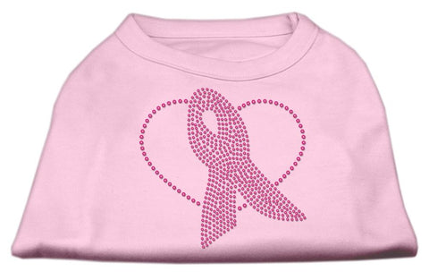 Pink Ribbon Rhinestone Shirts Light Pink S (10)