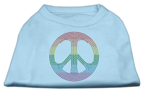 Rhinestone Rainbow Peace Sign Shirts Baby Blue M (12)