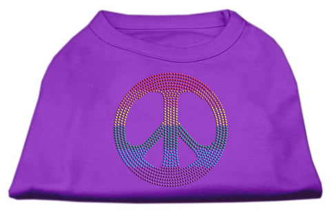 Rhinestone Rainbow Peace Sign Shirts Purple XL (16)