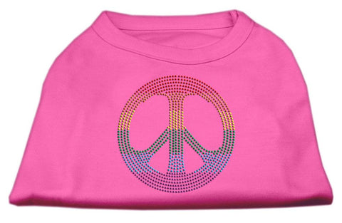 Rhinestone Rainbow Peace Sign Shirts Bright Pink XXXL (20)