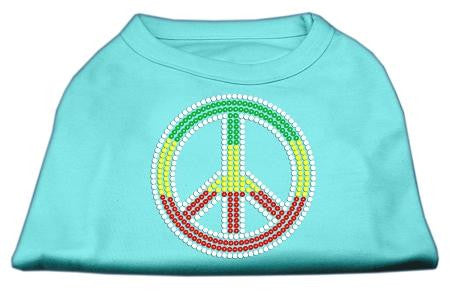 Rasta Peace Sign Shirts Aqua M (12)