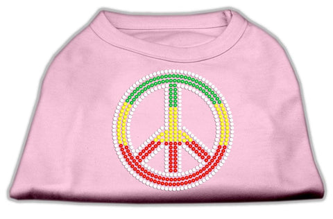 Rasta Peace Sign Shirts Light Pink XXL (18)