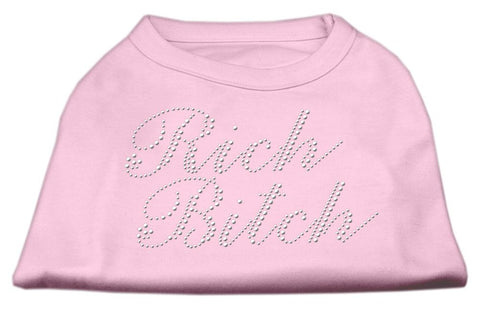 Rich Bitch Rhinestone Shirts Light Pink L (14)