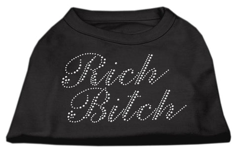 Rich Bitch Rhinestone Shirts Black M (12)