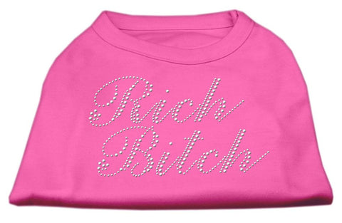 Rich Bitch Rhinestone Shirts Bright Pink S (10)