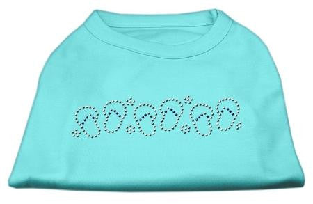 Beach Sandals Rhinestone Shirt Aqua L (14)