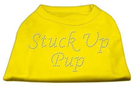 Stuck Up Pup Rhinestone Shirts Yellow Lg (14)