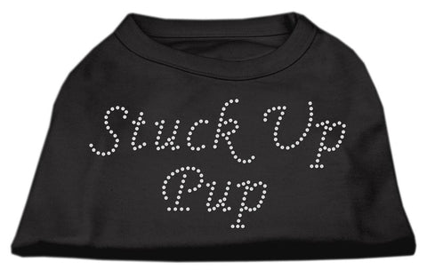 Stuck Up Pup Rhinestone Shirts Black XS (8)