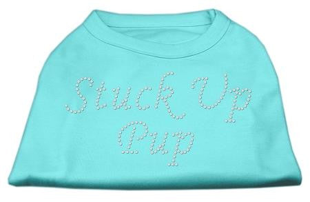 Stuck Up Pup Rhinestone Shirts Aqua XXL (18)