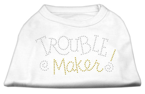 Trouble Maker Rhinestone Shirts White L (14)