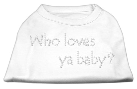 Who Loves Ya Baby? Rhinestone Shirts White M (12)