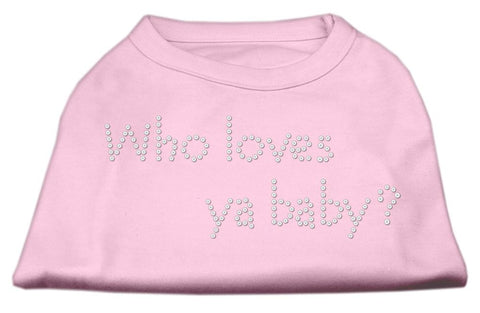 Who Loves Ya Baby? Rhinestone Shirts Light Pink XL (16)