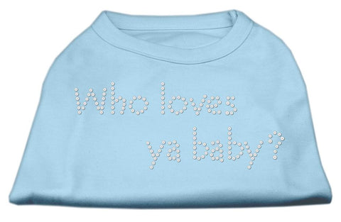 Who Loves Ya Baby? Rhinestone Shirts Baby Blue XXXL(20)