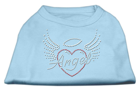 Angel Heart Rhinestone Dog Shirt Baby Blue XL (16)