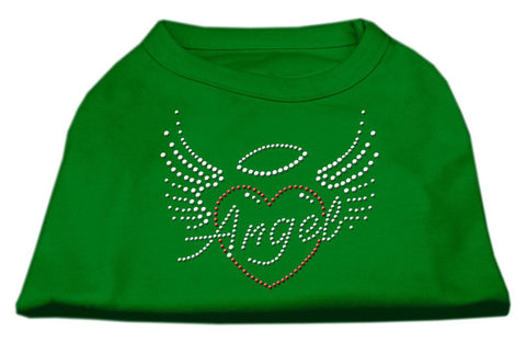 Angel Heart Rhinestone Dog Shirt Emerald Green XL (16)