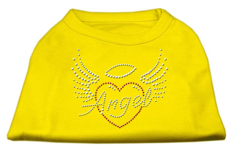 Angel Heart Rhinestone Dog Shirt Yellow XS (8)