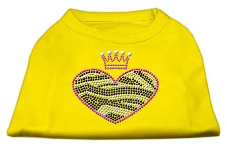 Zebra Heart Rhinestone Dog Shirt Yellow Sm (10)