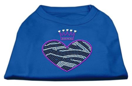 Zebra Heart Rhinestone Dog Shirt Blue XL (16)