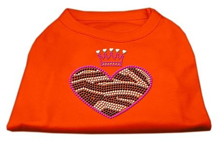 Zebra Heart Rhinestone Dog Shirt Orange XL (16)