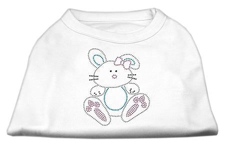 Bunny Rhinestone Dog Shirt White Lg (14)