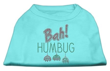 Bah Humbug Rhinestone Dog Shirt Aqua Sm (10)