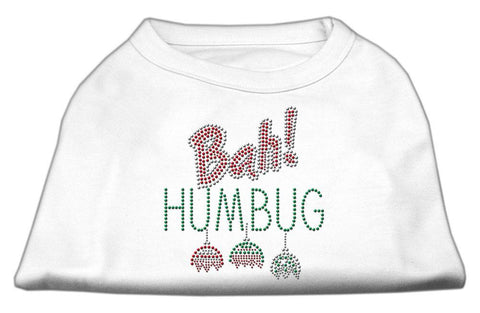 Bah Humbug Rhinestone Dog Shirt White Sm (10)