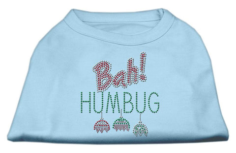 Bah Humbug Rhinestone Dog Shirt Baby Blue XXXL (20)