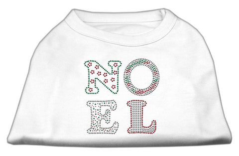 Noel Rhinestone Dog Shirt White Lg (14)