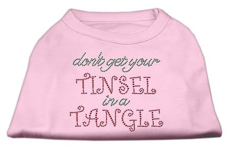 Tinsel in a Tangle Rhinestone Dog Shirt Light Pink Lg (14)