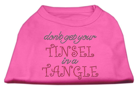 Tinsel in a Tangle Rhinestone Dog Shirt Bright Pink Med (12)