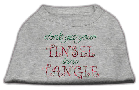 Tinsel in a Tangle Rhinestone Dog Shirt Grey XL (16)