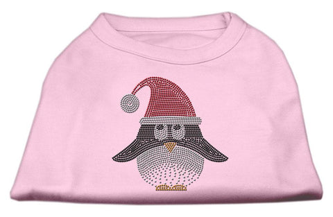 Santa Penguin Rhinestone Dog Shirt Light Pink Lg (14)