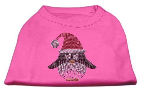 Santa Penguin Rhinestone Dog Shirt Bright Pink Sm (10)