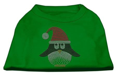 Santa Penguin Rhinestone Dog Shirt Green XS (8)