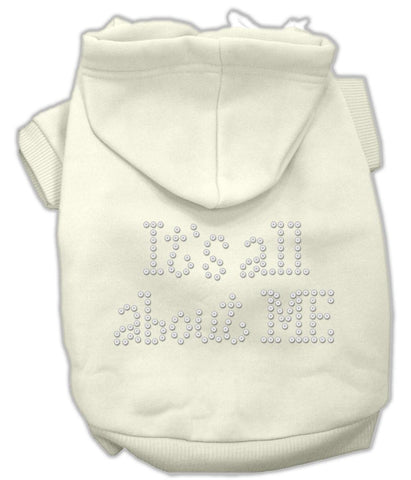 It's All About Me Rhinestone Hoodies Cream XS (8)