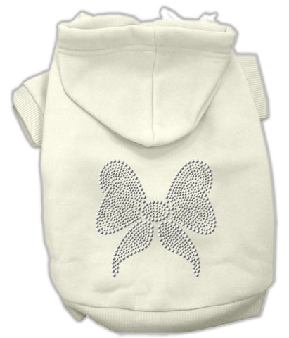 Rhinestone Bow Hoodies Cream XXL (18)