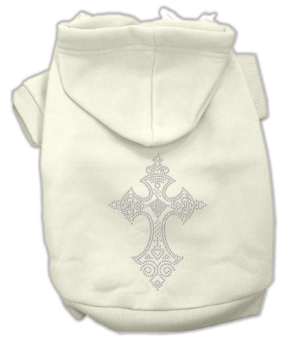 Rhinestone Cross Hoodies Cream XL (16)